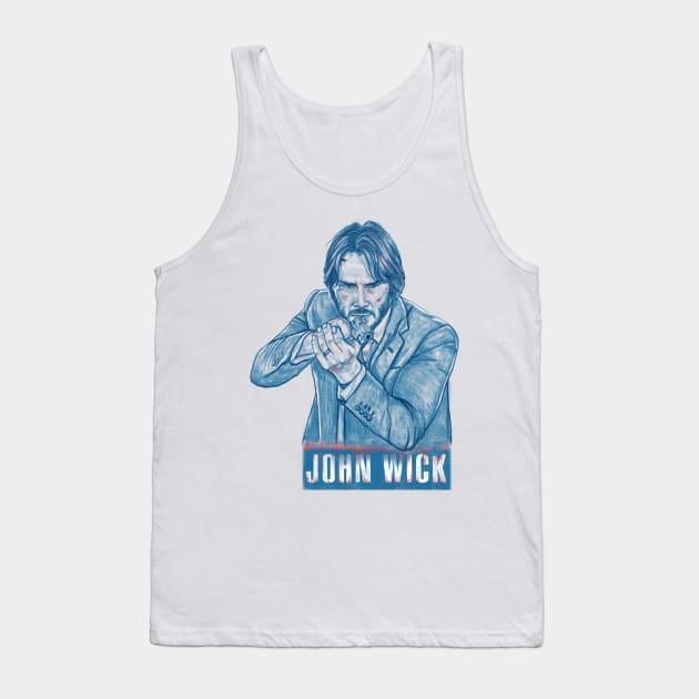 John Wick Tank Top by Artofokan